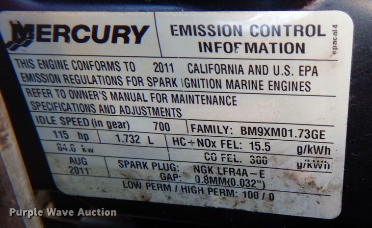 image for item HT9483 2012 Mercury 115  outboard engine