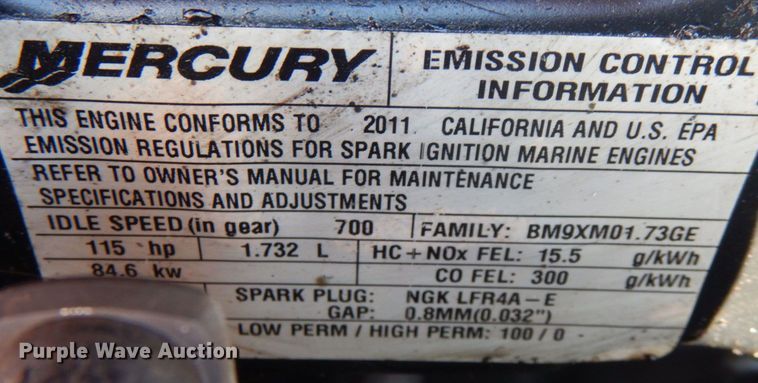 image for item HT9485 2012 Mercury 115  outboard engine
