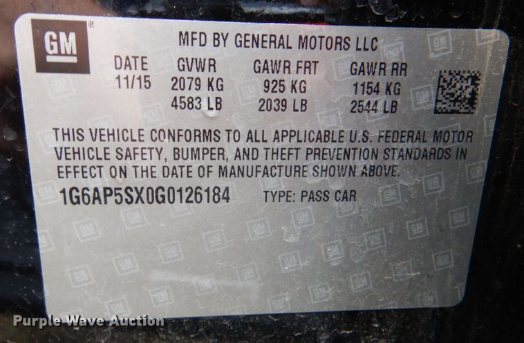 image for item IR9071 2016 Cadillac CTS