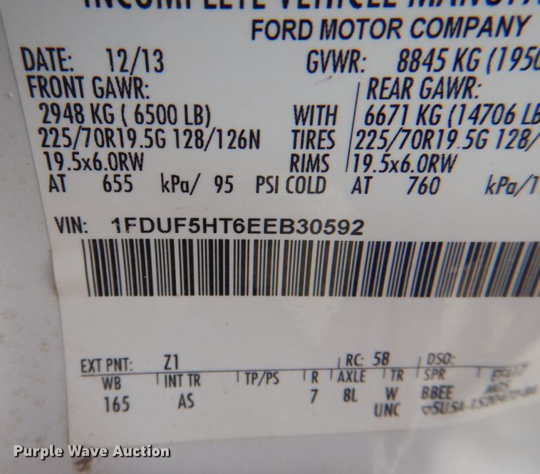 image for item JS9186 2014 Ford F550 Super Duty  utility / service truck