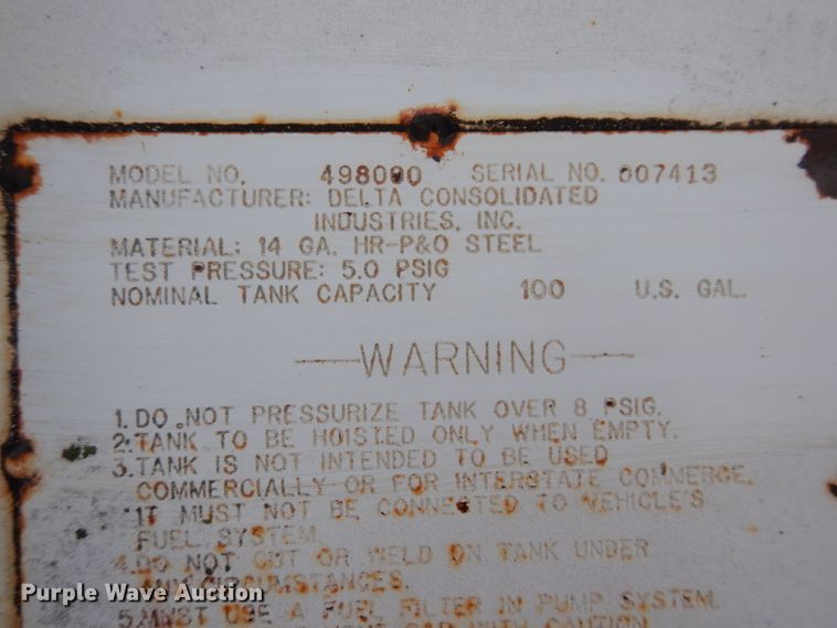 image for item KA9481 Delta Consolidated 498090  L-shaped fuel tank