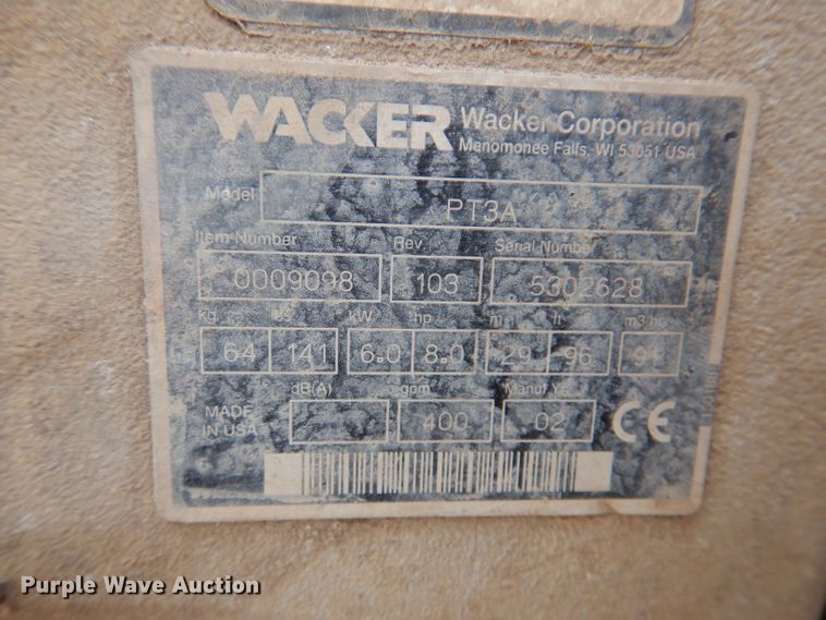 image for item KA9482 Wacker PT3  pump
