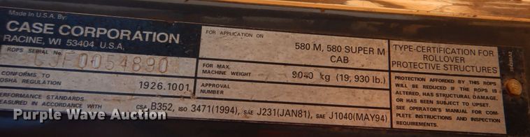 image for item DG1873 2002 Case 580M  backhoe