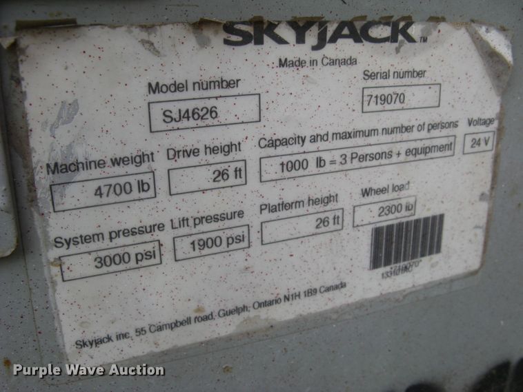 image for item DG5313 Sky Jack SJIII 4626  scissor lift