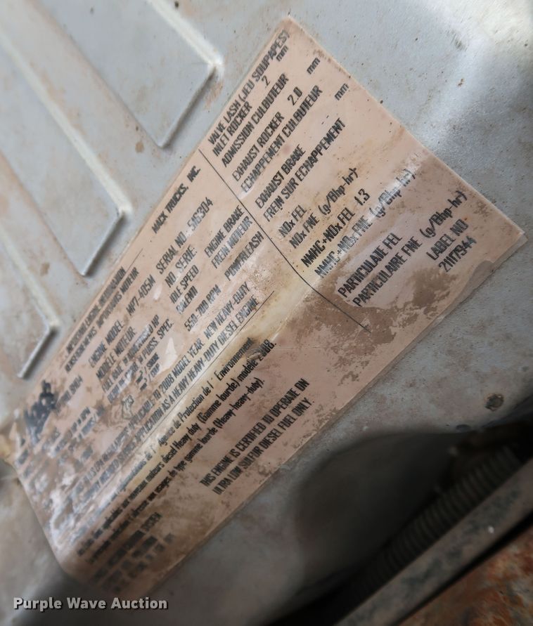 image for item DJ1976 2009 Mack GU713  dump truck