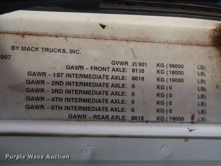 image for item DJ1976 2009 Mack GU713  dump truck