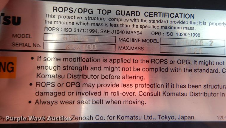 image for item DJ7420 2007 Komatsu PC50MR-2  mini excavator