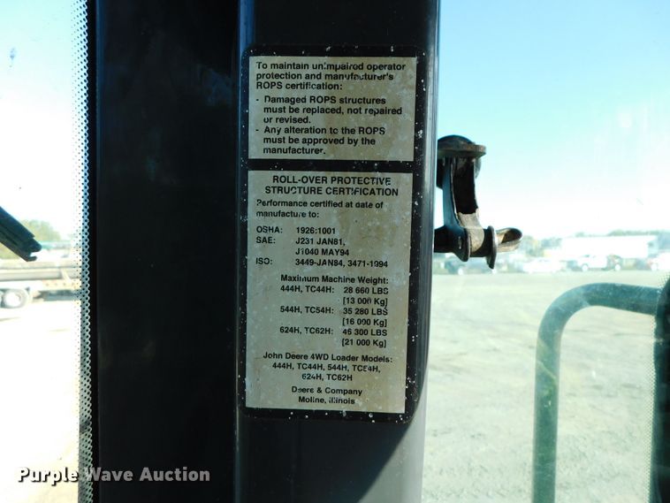 image for item DK8668 2002 John Deere 624H  wheel loader