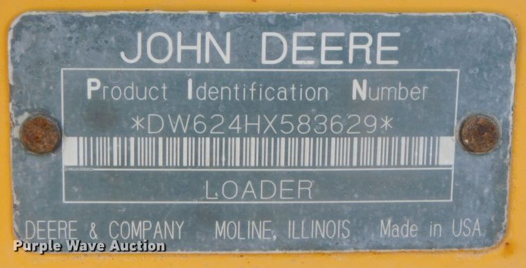 image for item DK8668 2002 John Deere 624H  wheel loader
