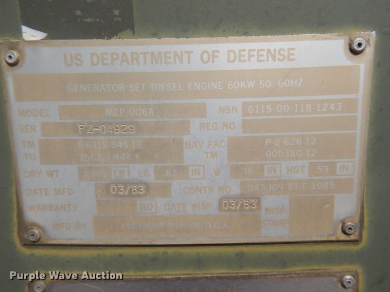 image for item DK8746 Fermont MEP006A  generator