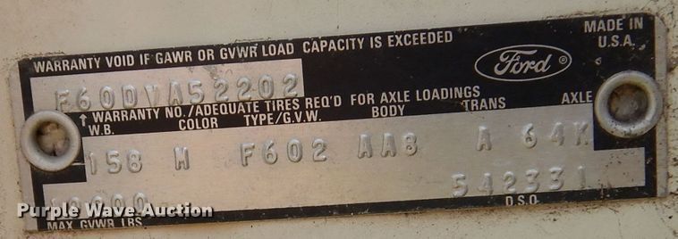 image for item DL6415 1976 Ford F600  dump truck