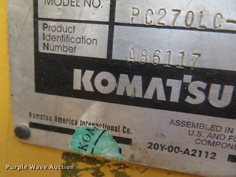image for item DN7775 2004 Komatsu PC270LC-7L  excavator