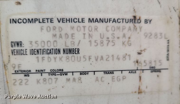 image for item EZ9175 1985 Ford L8000  oil distributor truck