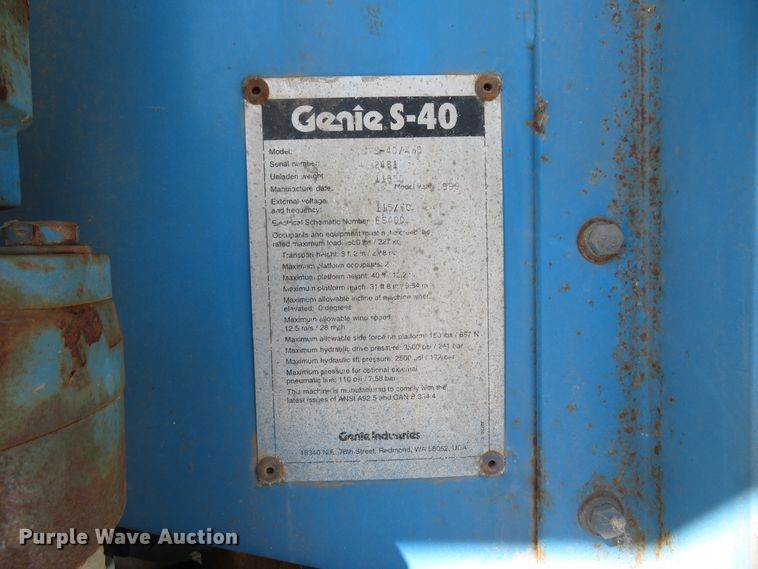 image for item FP9421 1999 Genie S40  boom lift