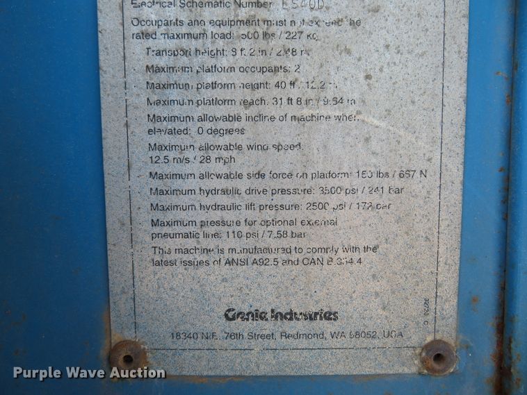 image for item FP9421 1999 Genie S40  boom lift