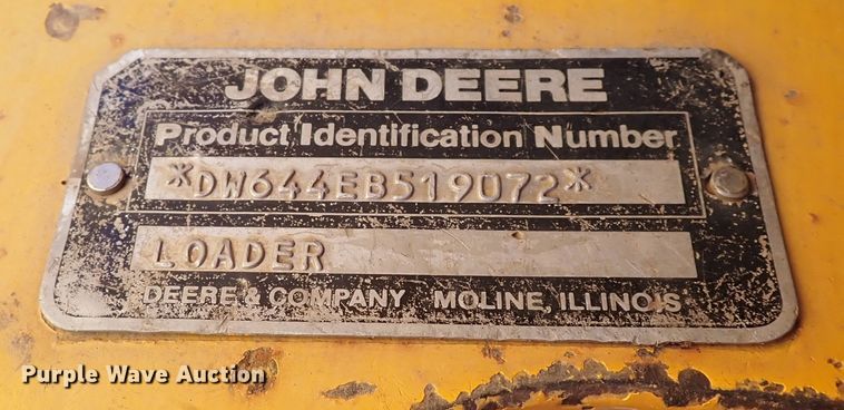 image for item IC9534 1988 John Deere 644E  wheel loader