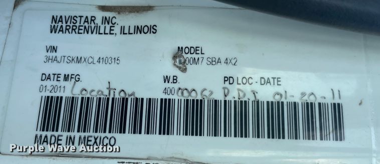 image for item II9424 2012 International DuraStar 4300  bucket truck