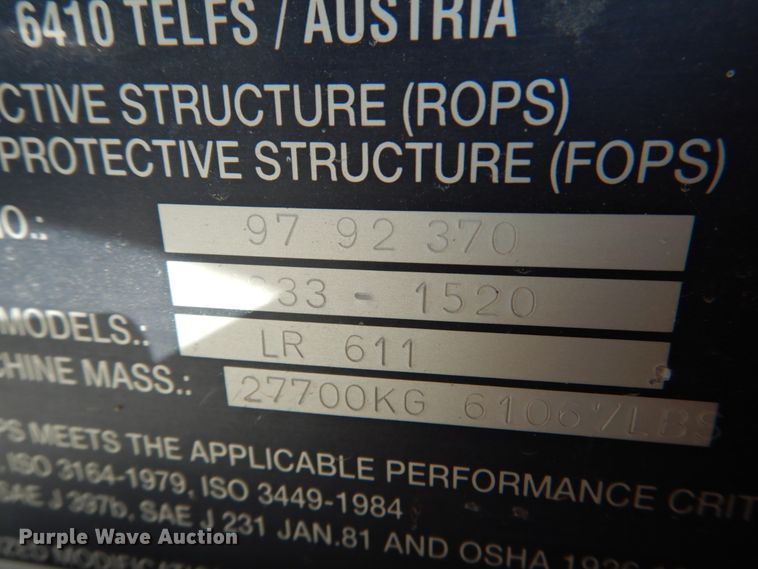 image for item JS9180 Liebherr LR611  track loader