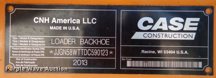 image for item JS9514 2013 Case 580 Super N  backhoe
