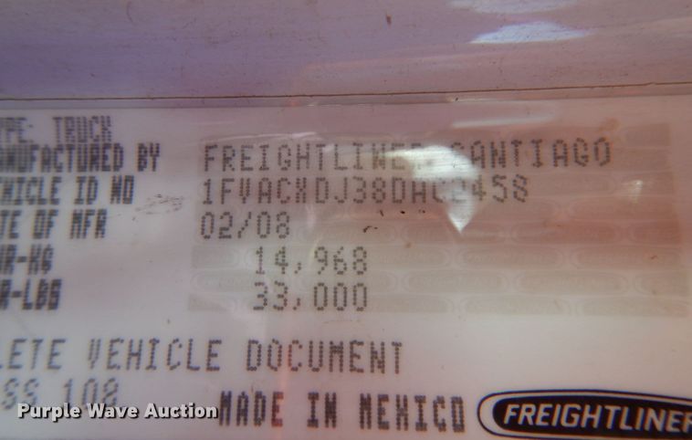 image for item JZ9804 2008 Freightliner Business Class M2 106  truck cab and chassis