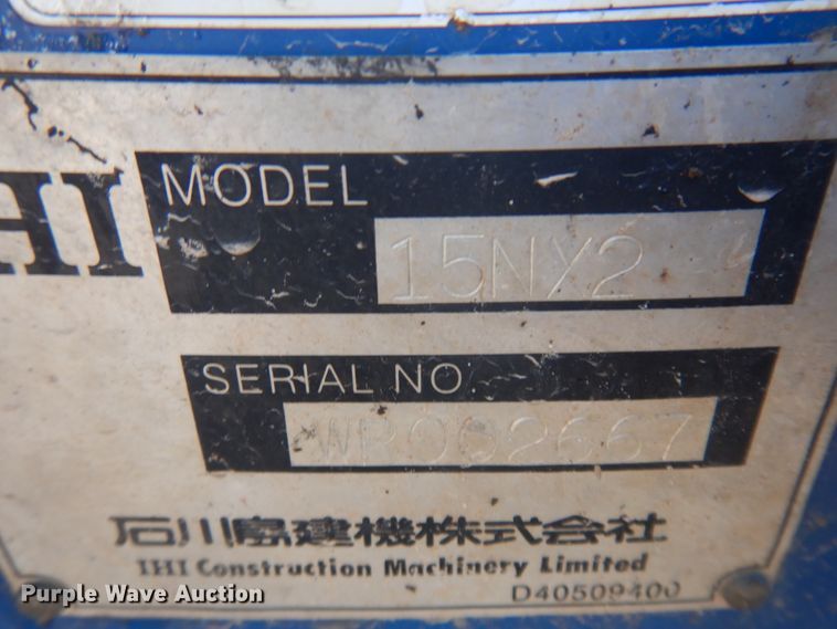 image for item JZ9808 2006 IHI 15NX2  mini excavator