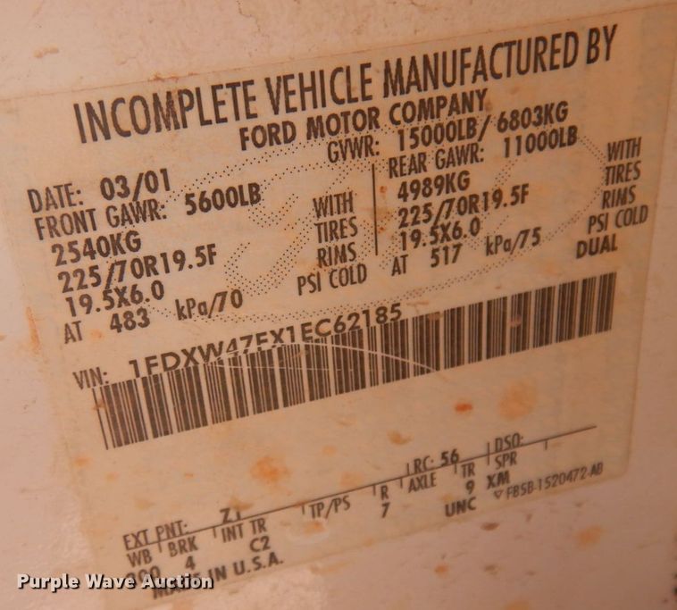 image for item JZ9811 2001 Ford F450 Super Duty  utility / service truck