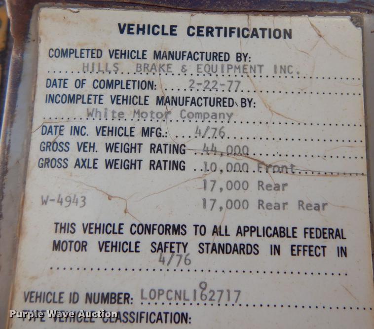 image for item JZ9812 1976 Western Star  water truck