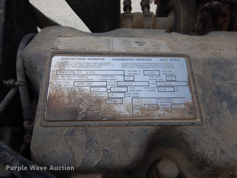 image for item KA9464 1990 Mack 600  dump truck