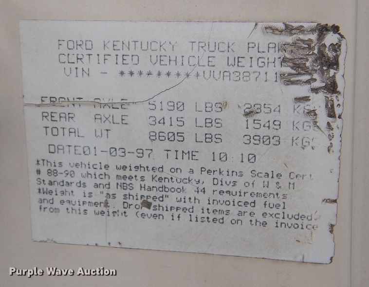 image for item KA9468 1997 Ford F800  utility / service truck