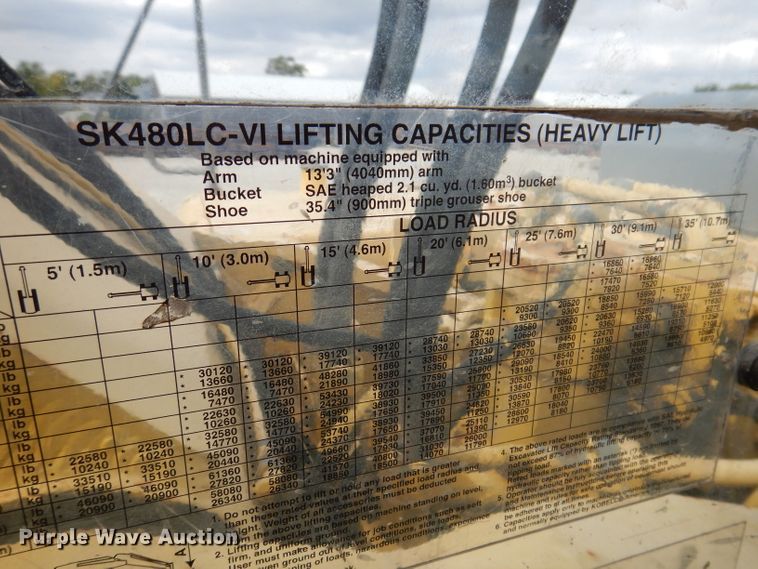 image for item KA9473 2001 Kobelco SK480LC  excavator