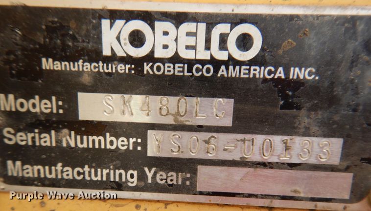 image for item KA9473 2001 Kobelco SK480LC  excavator