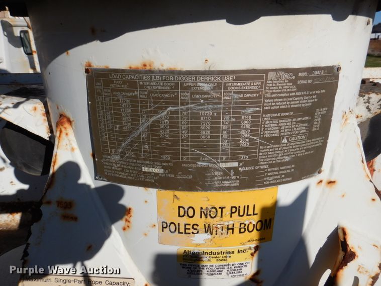 image for item KA9596 2005 International 4300  digger derrick truck