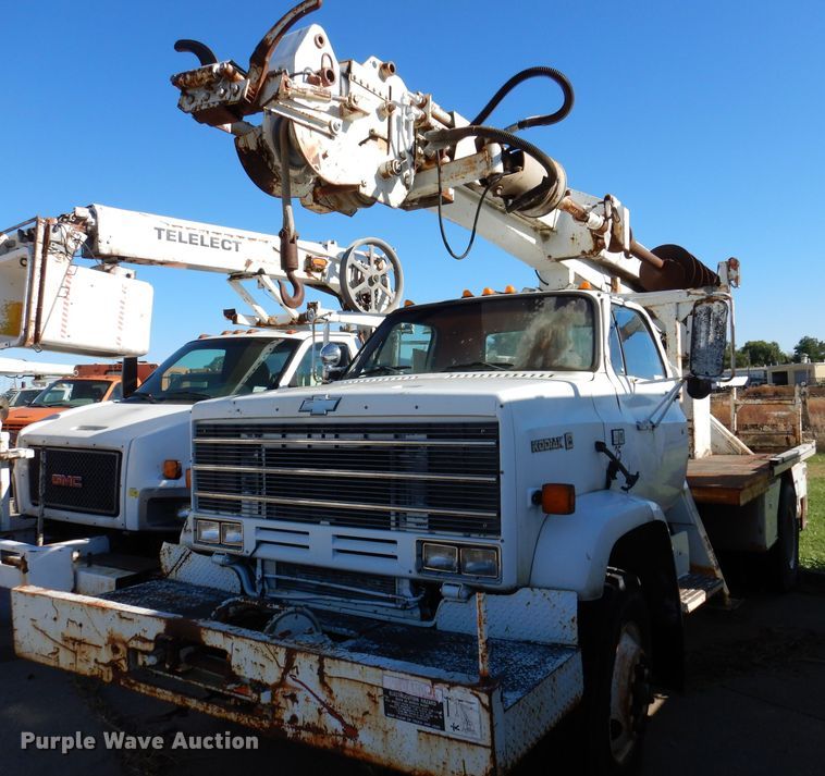 image for item KA9597 1988 Chevrolet Kodiak C70  digger derrick truck