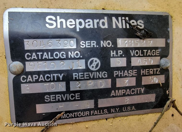 image for item KQ9154 Clevland  overhead crane