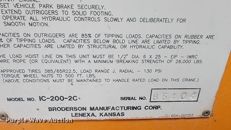 image for item KQ9160 Broderson IC-200-2C  crane