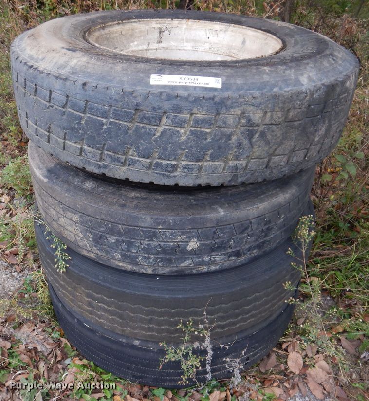 image for item KY9688 (4) 11R22.5 tires and wheels