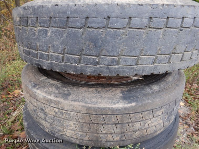 image for item KY9688 (4) 11R22.5 tires and wheels