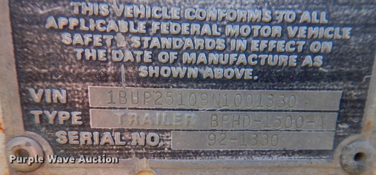 image for item KY9715 1992 Butler EW2850  pole trailer