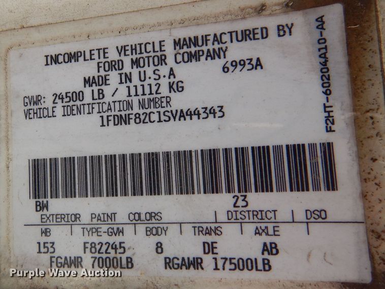 image for item DA5407 1995 Ford F800  dump truck