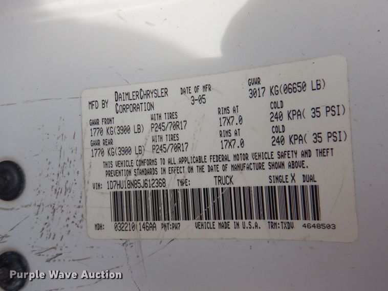 image for item DA5409 2005 Dodge Ram 1500  Quad Cab pickup truck