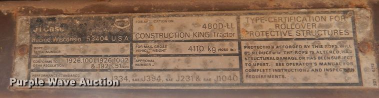 image for item DA5425 1985 Case 480LL  landscape tractor