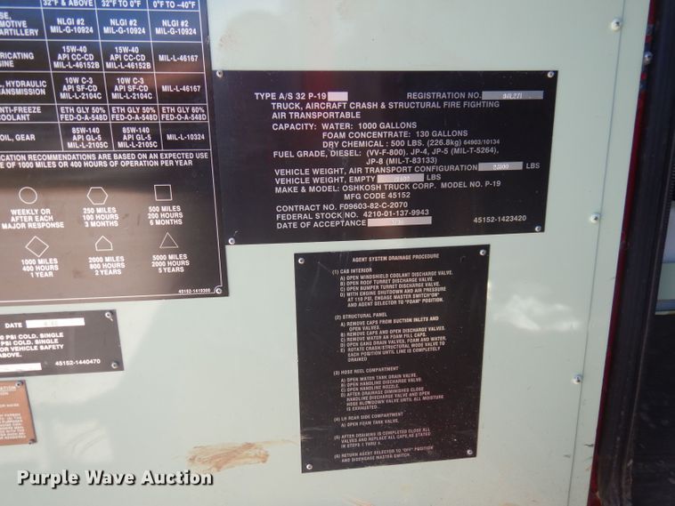 image for item DA5435 1986 Oshkosh  fire truck