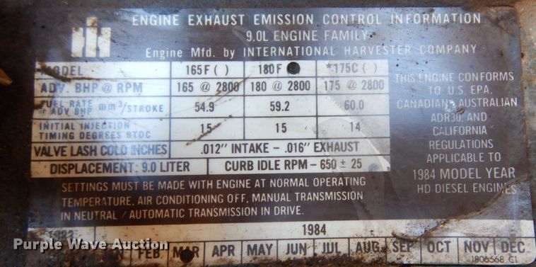 image for item DJ7541 1984 International 1754  dump truck