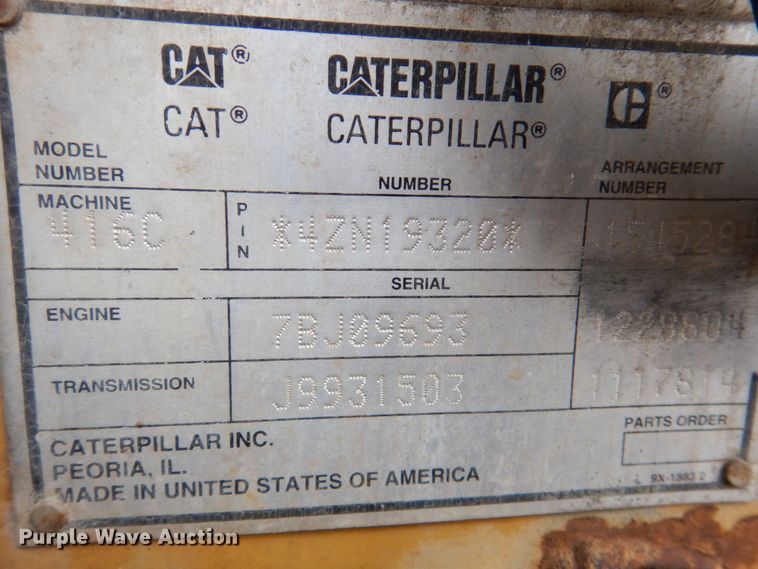 image for item DK1282 1999 Caterpillar 416C  backhoe