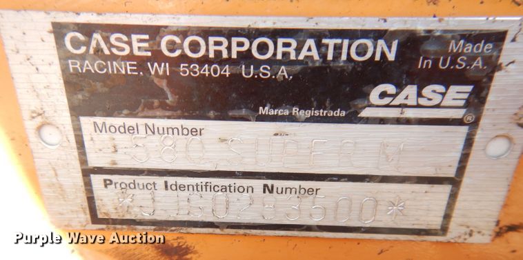 image for item DK3037 2002 Case 580 Super M  backhoe