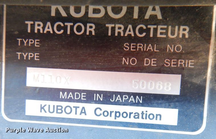 image for item DK3067 2010 Kubota M100X  MFWD tractor