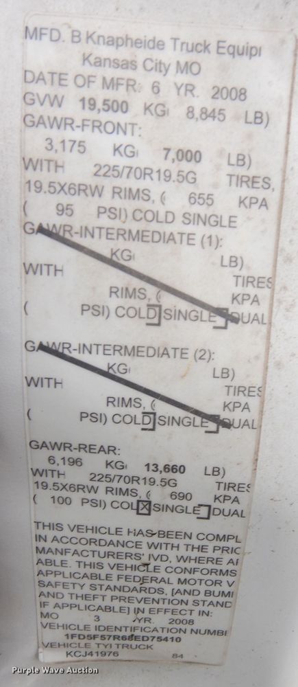 image for item DK3129 2008 Ford F550 Super Duty XL  dump truck