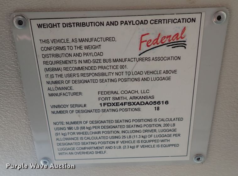 image for item DL6142 2010 Ford Econoline E450  shuttle bus