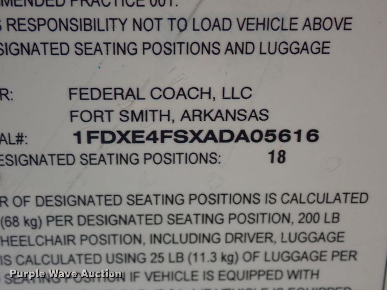 image for item DL6142 2010 Ford Econoline E450  shuttle bus