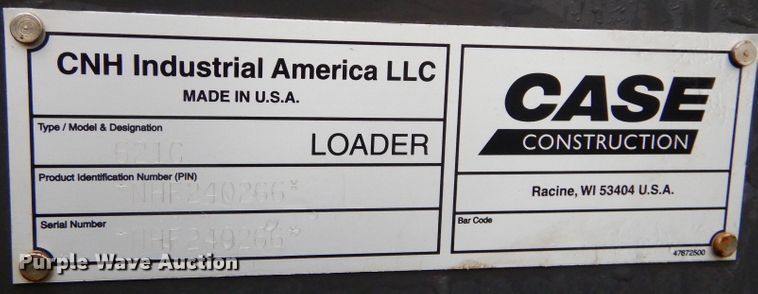 image for item DL6476 2017 Case 621G  wheel loader